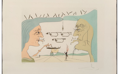 Salvador Dalí (1904-1989), Le telegraphe, from Hommage a Leonardo da Vinci (1975)