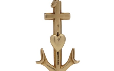 Samspon Mordan: Anchor, cross, heart pendant, 1850s - Mechanical pencil