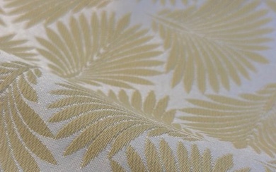 San Leucio damask fabric with gold and champagne braided decoration - Upholstery fabric - 280 cm - 260 cm
