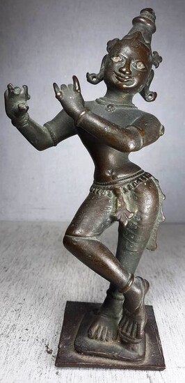 Sculpture - Bronze - Krishna - India - 18th century
