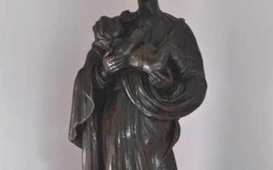 Sculpture, Virgin and child - Wood - Early 18th century