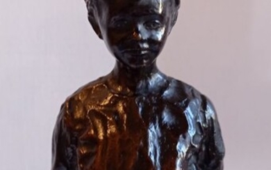 Sculpture, young boy - signed Rossi (1) - Bronze - Early 20th century