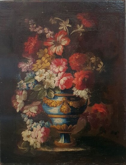 Scuola romana del XVII secolo - Vaso con fiori