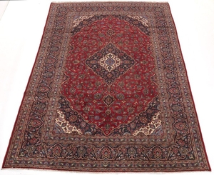 Semi-Antique Hand-Knotted Mashad Carpet