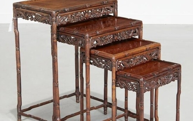 Set (4) Chinese hardwood nesting tables