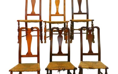 Set of (6) assembled Queen Anne side-chairs.