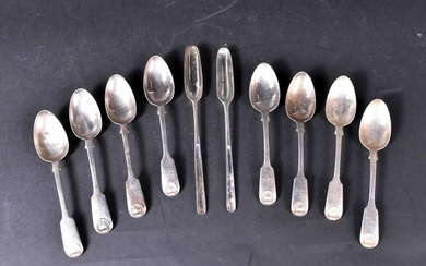 Set of Eight Victorian Silver Dessert Spoons