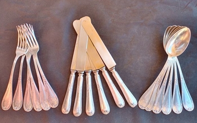 Silver cutlery, 915/1000, from 1940 Matilde Espunes (set for 6 people) (18) - .915 silver - Spain - 1940