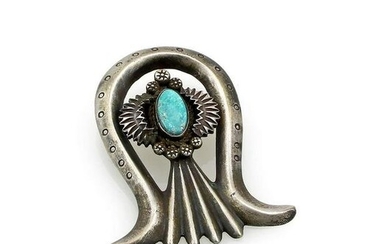 Silver with Turquoise Fashion Brooch
