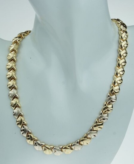 Slot collier - 14 kt. White gold, Yellow gold - Necklace