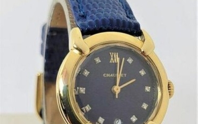 Solid 18k CHAUMET Ladies Quartz Watch with Diamond Hour Markers EXLNT