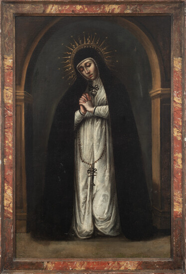 Spanish colonial school, Mexico, 17th century. True Portrait of Our Lady of Solitude from Victoria Convent, Madrid.