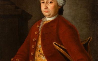 Spanish school; circa 1760- 1770. "Portrait of a gentleman. Oil on canvas. Relined