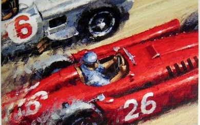 "Start Monaco Grand Prix 1955" By Keith Woodcock - Mercedes-Benz W196 Stirling Moss/Jean Manuel Fangio/Lancia D50 Alberto Ascari - Limited 15/30 Pcs
