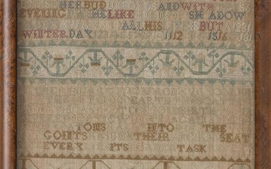 NEEDLEWORK SAMPLER, POSSIBLY PENNSYLVANIA Dated 1768 Wrought by...