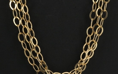 Sterling Silver Triple Strand Cable Link Necklace