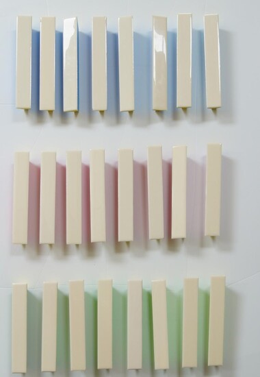 Stuart Hartley, British b.1970- Mirror Bounce, 2007; acrylic and resin on tulip wood, presented as individual pieces needing assembly, approx. 85 x 60 cm (when assembled) (unframed) (ARR)