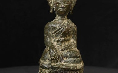 Sweet 17/18thC Lao Bronze Buddha.