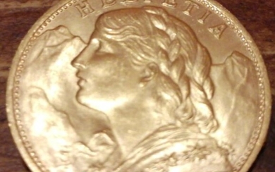 Switzerland - 20 Francs 1930-B Vreneli - Gold
