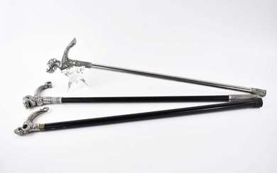 THREE CHINESE DRAGON SWORD CANES