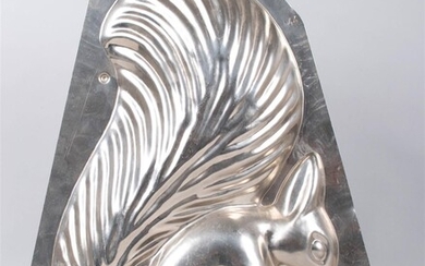 TIN SQUIRREL CHOCOLATE MOLD, PROBABLY 20TH CENTURY