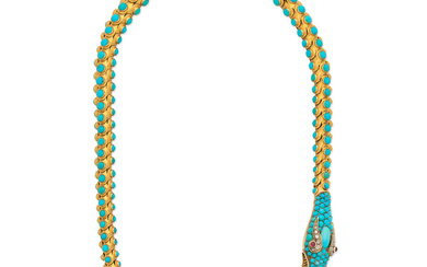 TURQUOISE SERPENT NECKLACE, CIRCA 1845