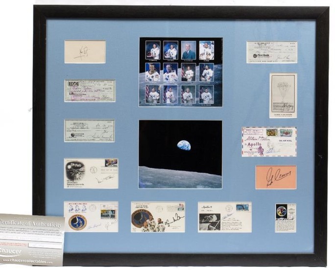 TWELVE SIGNATURES OF MEN WHO WALKED ON THE MOON...