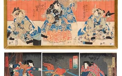 TWO TRIPTYCHS BY UTAGAWA KUNISADA I (TOYOKUNI III) (1786–1864).