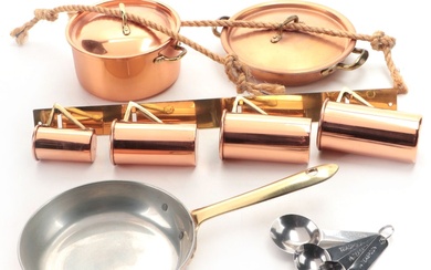 Tagus Copper-Clad Cookware With Measuring Cups and Stainless Steel Spoons