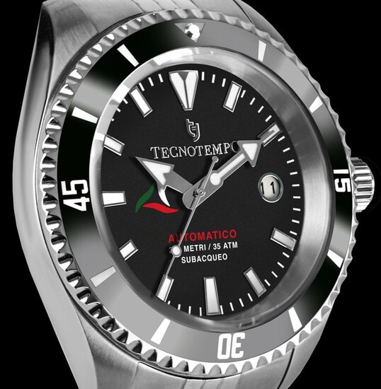 Tecnotempo - "NO RESERVE PRICE" Diver 350 Meters WR "Special Italian Limited Edition" - TT.350A.NN (Black) - Men - 2022
