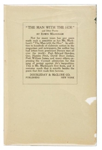The Man with the Hoe 1st state with jacket 1899