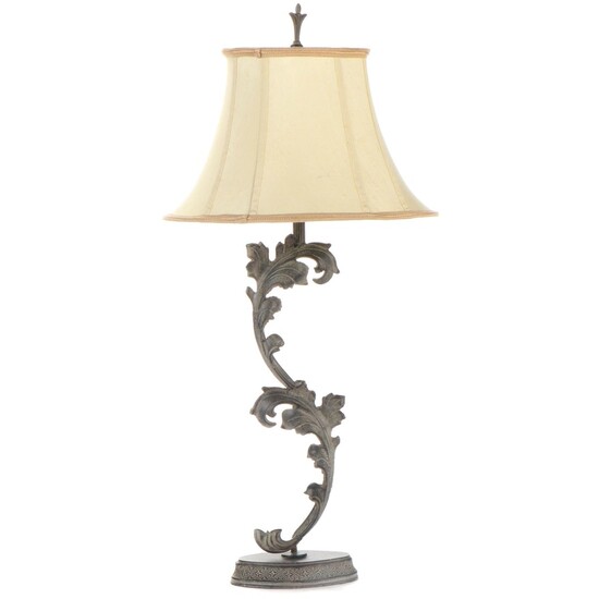 The Silky Way Metal Foliate Table Lamp with Shade