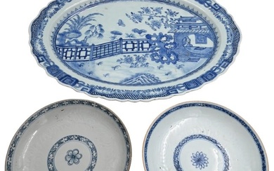Three Chinese Blue and White Porcelain Pieces