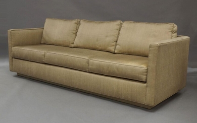 Todd Hase, contemporary, a three seater sofa upholstered in a grey fabric, 72cm high, 240cm wide, 93cm deep