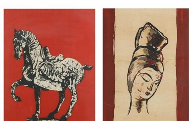 Two Batik Paintings of Chinese Tang Dynasty Figures