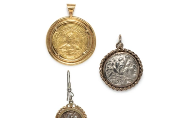 Two Greek Silver Coins and One Byzantine Gold Coin