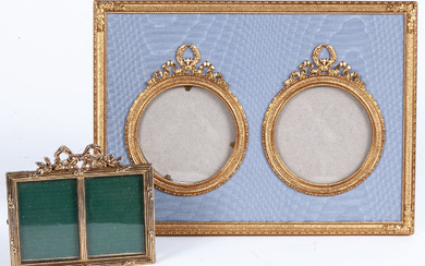 Two Louis XVI style gilt-brass photo frames 15 x...