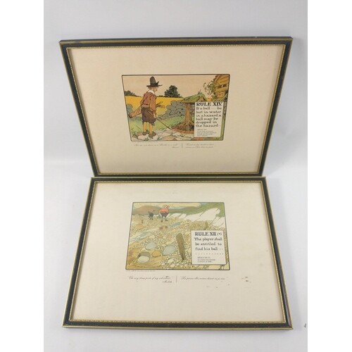 Two VINTAGE framed prints from French water company PERRIER ...
