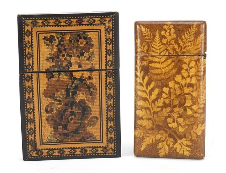 Two Victorian calling card cases including a Tunbridge