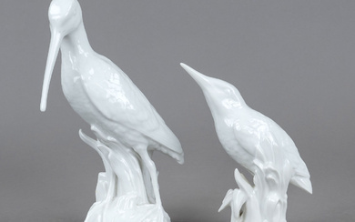 Two birds, KPM Berlin, marks 1962-1992, 1st and 2nd choice, white, model Johann Baptist Pedrozzi (