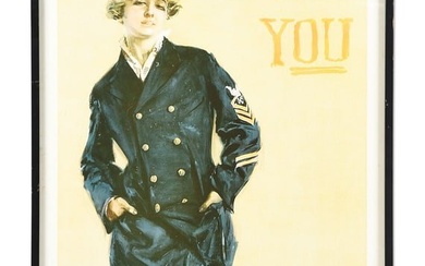 US WWI HOWARD CHANDLER CHRISTY I WANT YOU FOR THE NAVY RECRUITMENT POSTER.