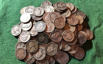 USA - 25 Cents (Quarters) Barber and Washington (70 pieces)- Silver