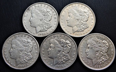 USA - Dollars (Morgan) 1921-D (5 pieces) - Silver