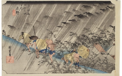UTAGAWA HIROSHIGE (1797-1858) Shono, hakuu (Shono: driving rain)
