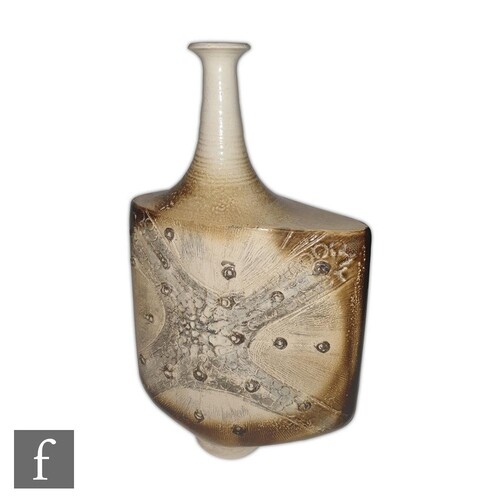 Unknown - A large studio pottery vase of irregular form, the...