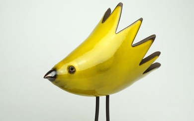 Urszula Despet - Sculpture, Yellow Bird - 21 cm - Ceramic