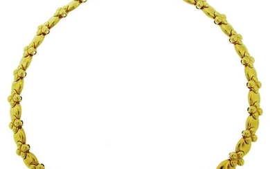 VAN CLEEF & ARPELS Diamond Yellow Gold CLOVER NECKLACE
