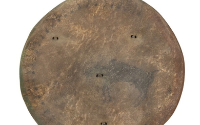 VERY EARLY & RARE "PRE-PONY" HAND FIGHTING SHIELD, CIRCA 1780-1800, WITH CHEMICAL ANALYSIS