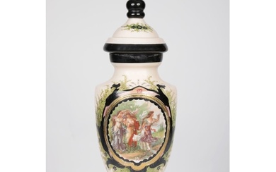 VICTORIAN PAINTED GLASS VASE