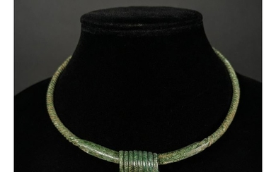 VIKING BRONZE TORC WITH RING